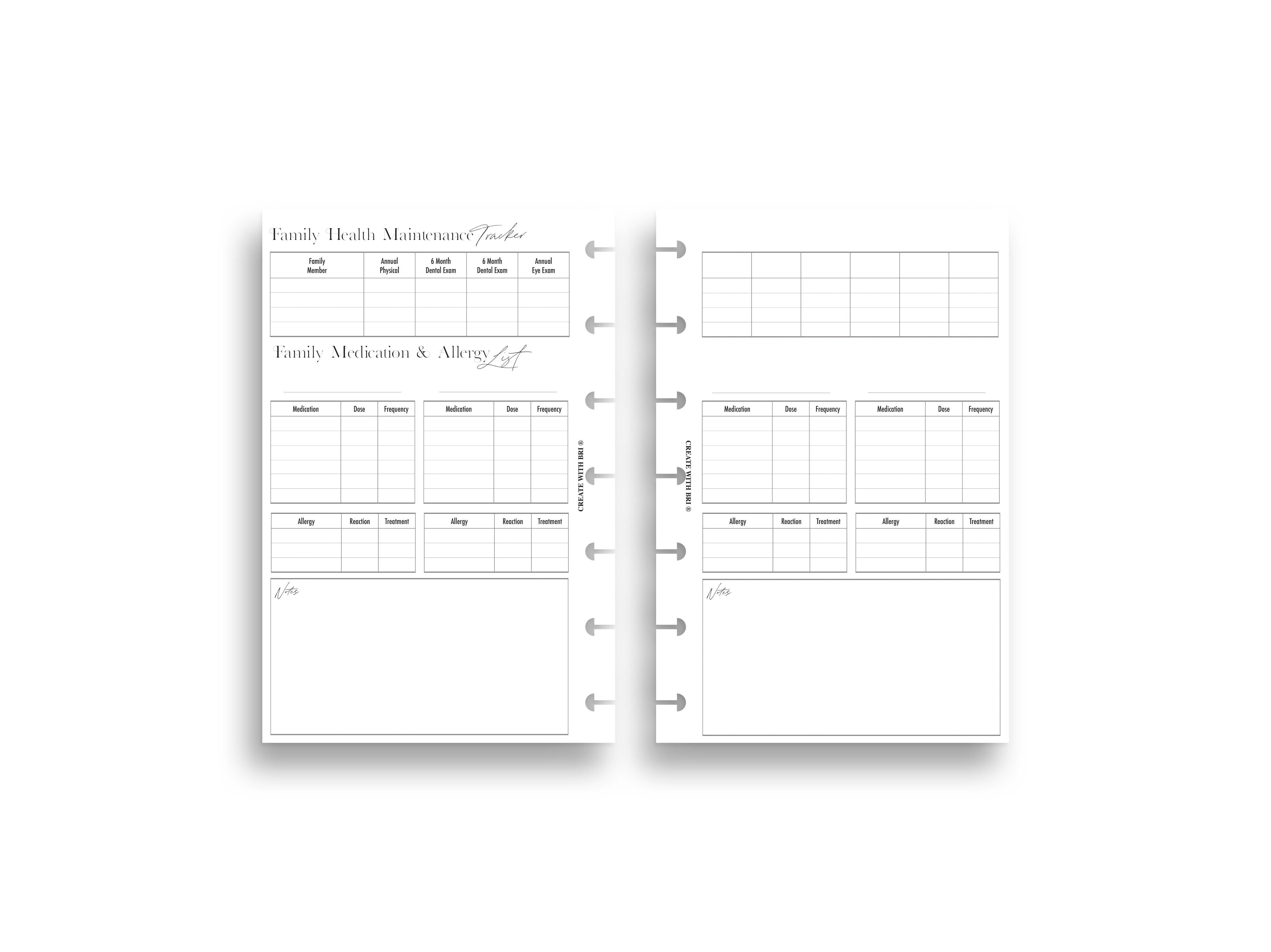 Family Health Insert
