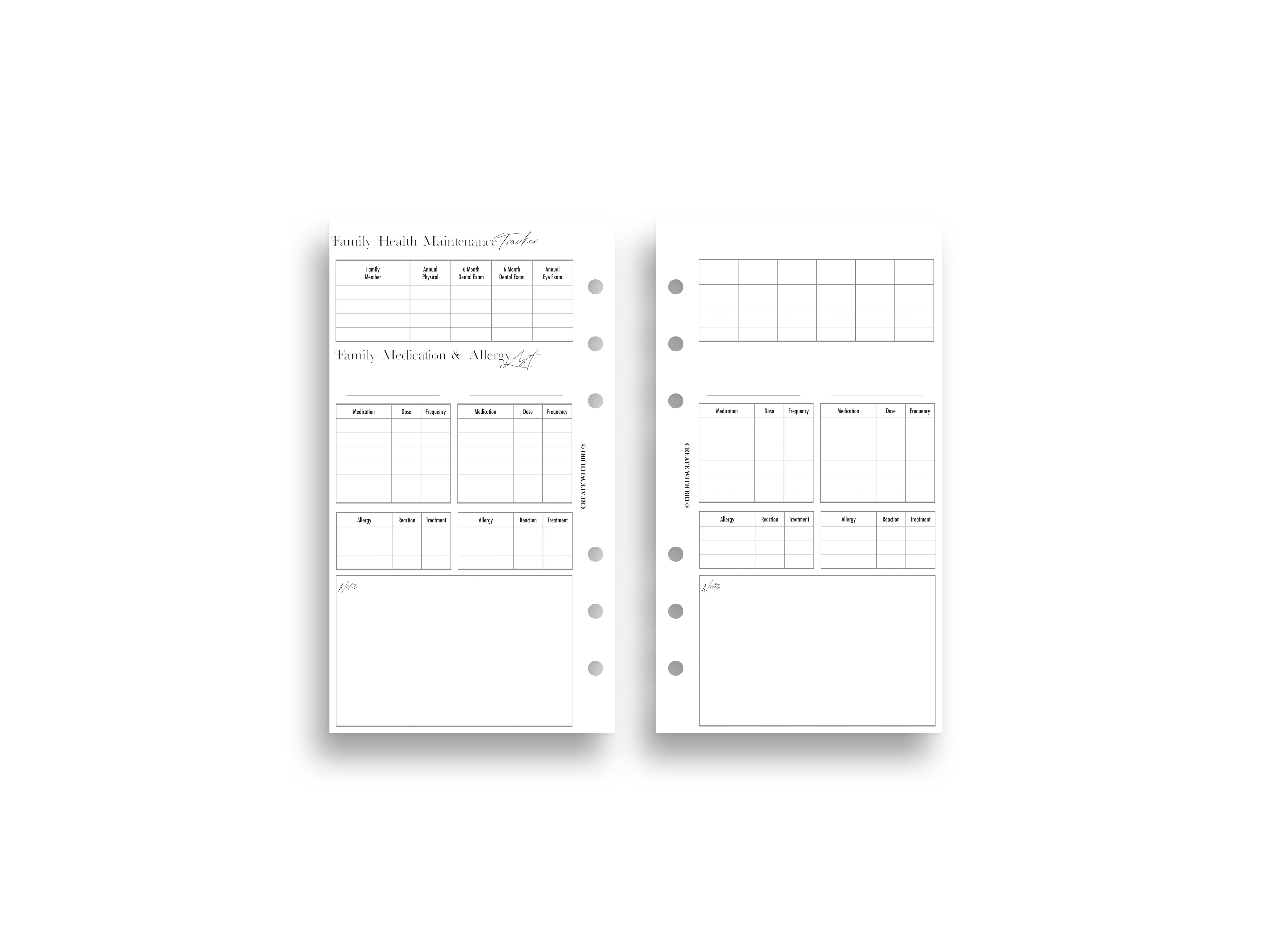 Family Health Insert