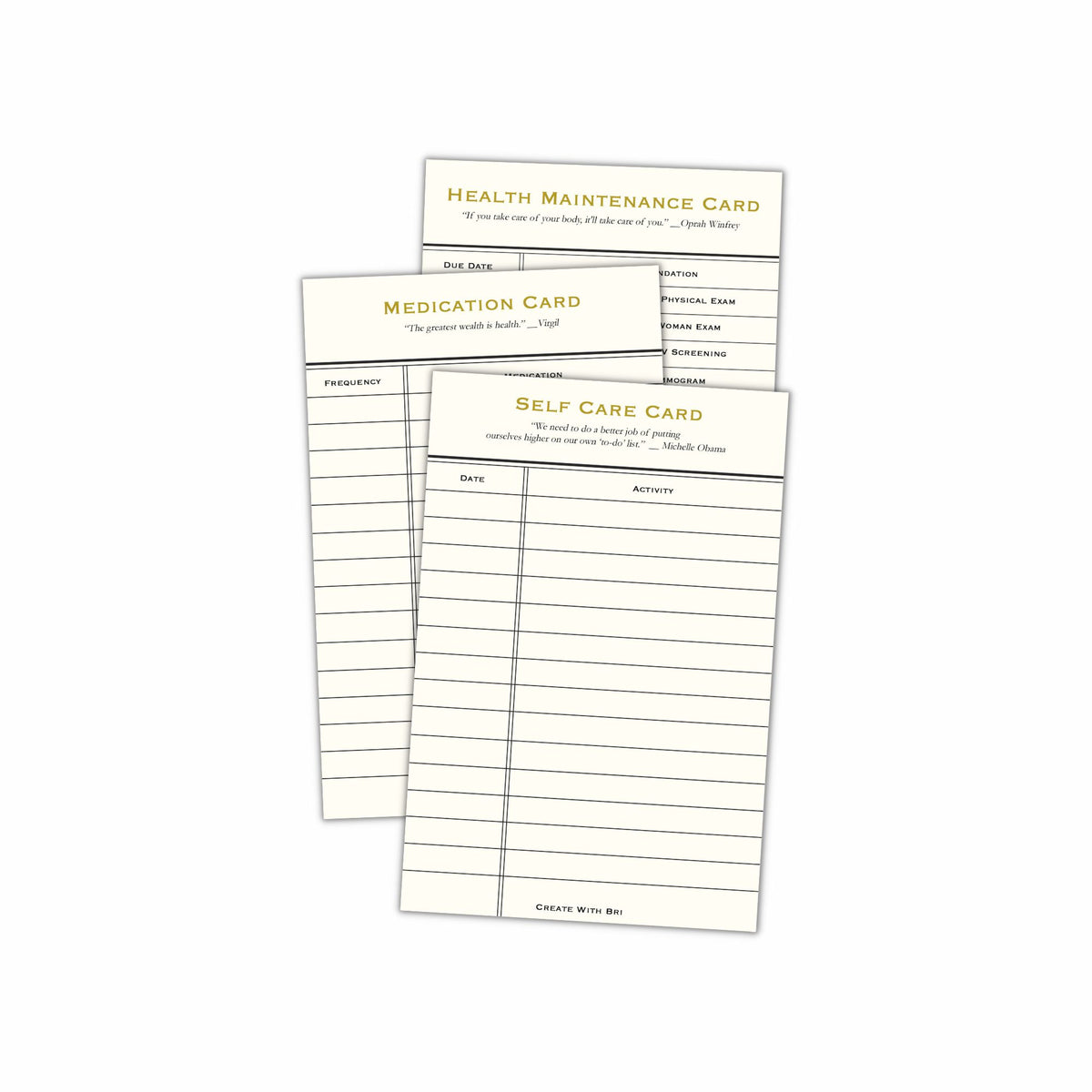 Health & Wellness Card Set