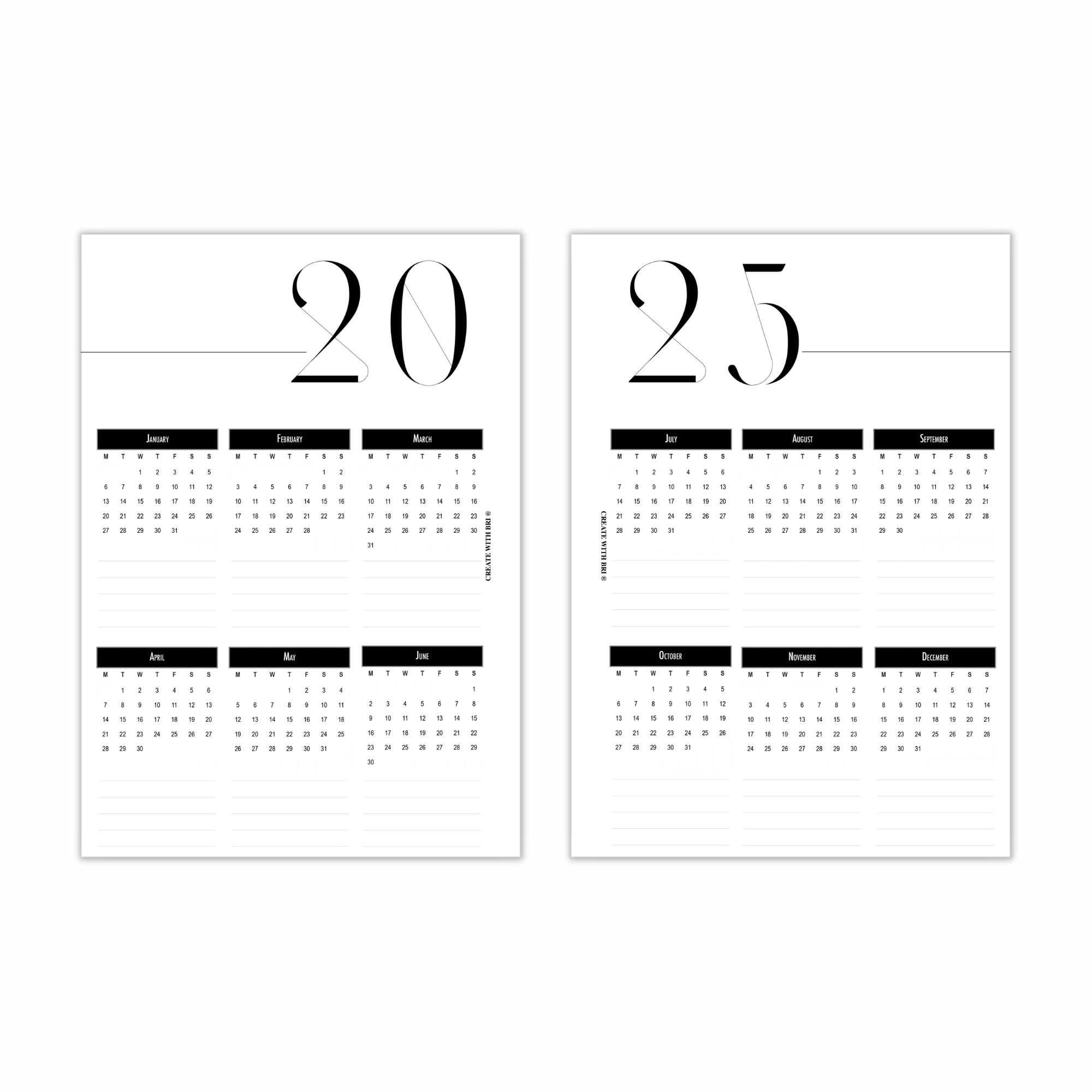 2025 Dated A5 Spiral Weekly Planner